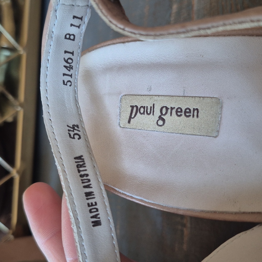 Paul Green Blush Slingback Heels with Gold Accents - Picture 6 of 8